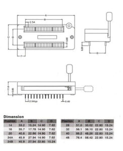 ZIF socket 16pin